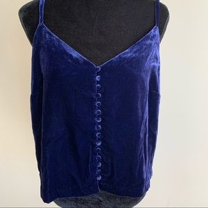 Madewell Velvet Spaghetti Strap Crop Top